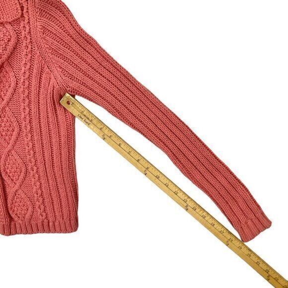 Ann Taylor Loft Studio Cardigan Sweater Womens Small Pink Granny Core Open Knit - Picture 14 of 16